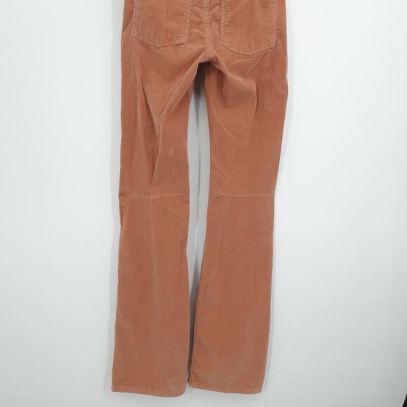 We the Free Pants Womens 28 Coral Corduroy‎ Straight Leg Side Zip Boho Western - Picture 11 of 12
